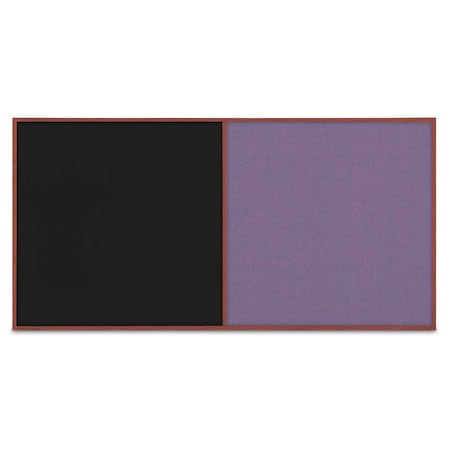 United Visual Products Enclosed Corkboard, 3 Door, 96"x48", 4" Fra UV3413-BLACK-AMETHY
